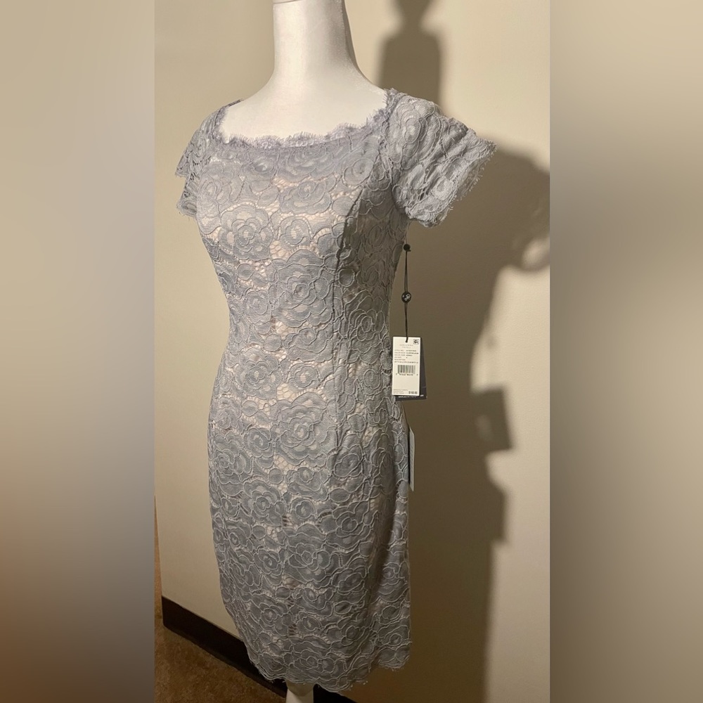Adrianna Papell Size 4 Floral Lace Cocktail Dress, New With Tags